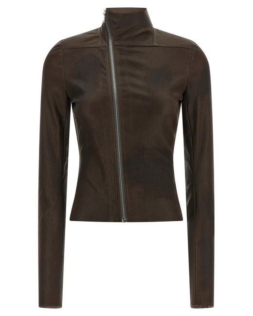 Rick Owens Black Lamb Leather Leather Jacket