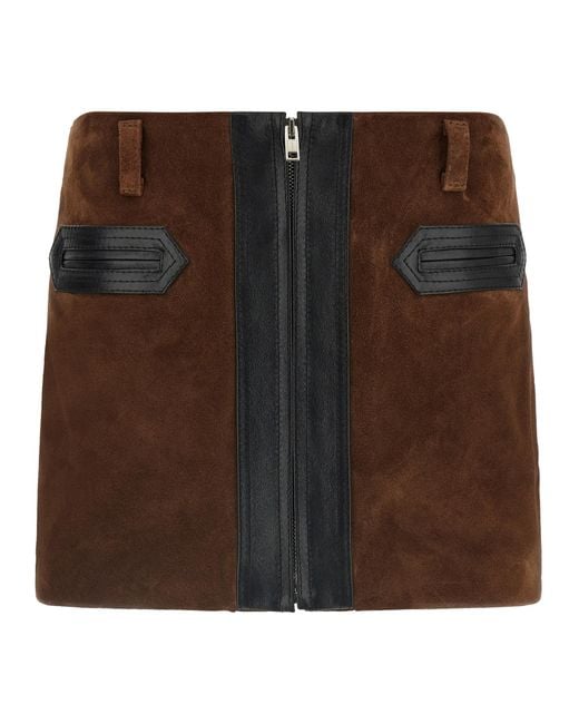 Marni Brown Leather Skirt