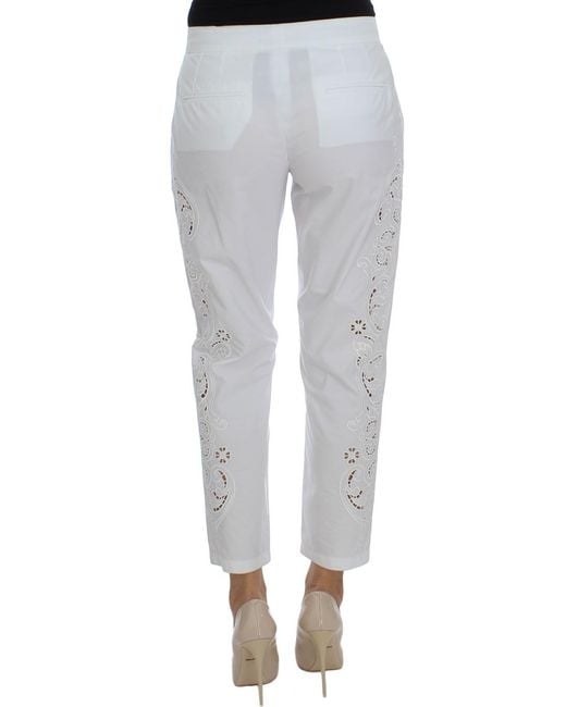 Dolce & Gabbana White Floral Cutout Dress Sicily Pants