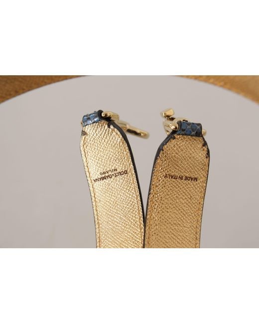 Dolce & Gabbana Black Exotic Leather Crystals Shoulder Strap
