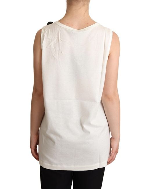 Dolce & Gabbana Natural Chic Canine Floral Sleeveless Tank