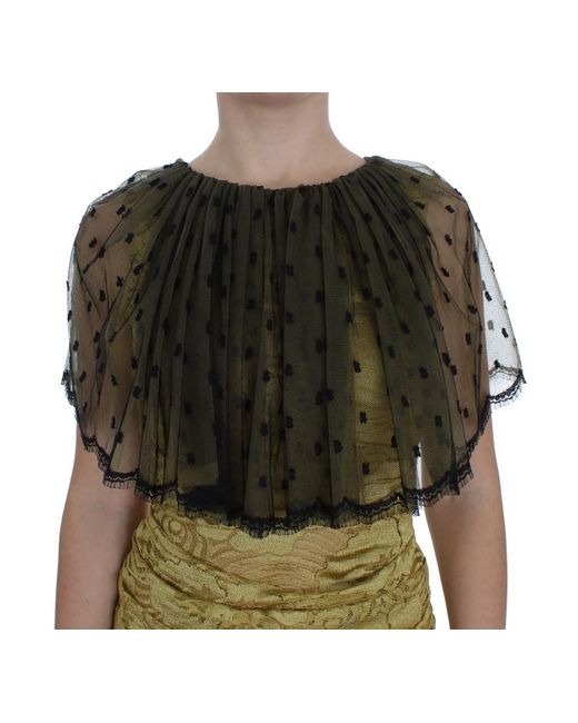 Dolce & Gabbana Green Floral Lace Ricamo Gown Dress