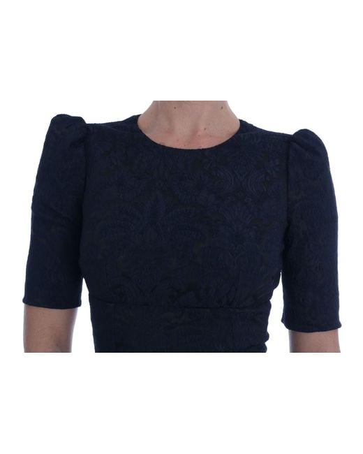 Dolce & Gabbana Dolce Gabbana Black Blue Flare Mini Dress