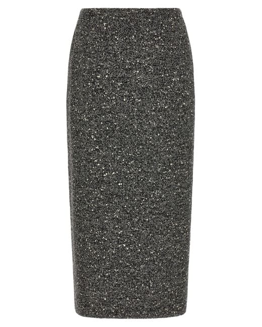 Valentino Garavani Gray Virgin Wool Midi Skirt
