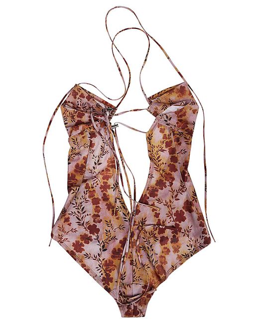 KNWLS Pink Side Lacing Swinsuit