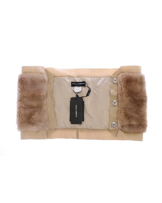 Dolce & Gabbana Brown Mink Fur Scarf Foulard Neck Wrap