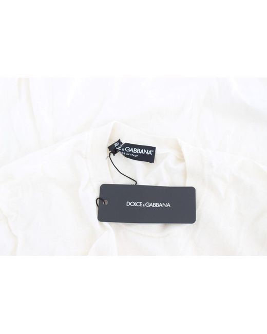 Dolce & Gabbana White 100% Cashmere Sweater
