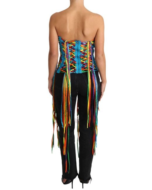 Dolce & Gabbana Black Strings Bustier Polyester Corset Top