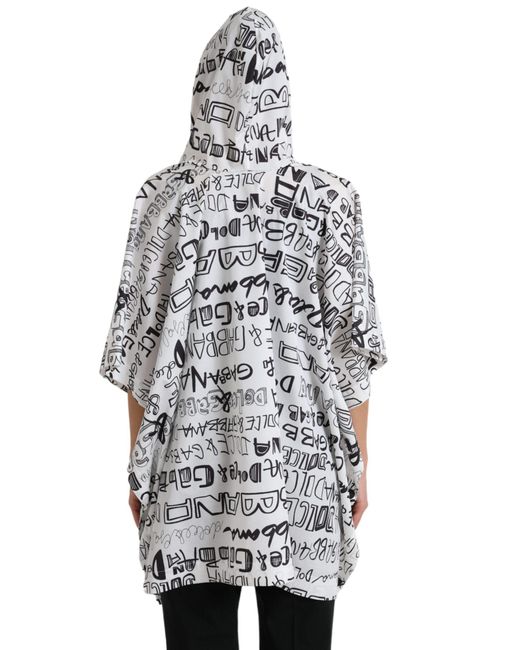 Dolce & Gabbana Gray Logo Print Hooded Blouson T-Shirt Top