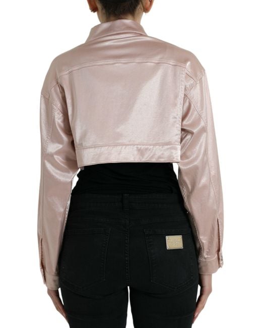 Dolce & Gabbana Gray Elegant Cropped Denim Jacket