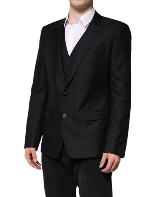 Dolce & Gabbana Black Single Breasted Suit 2 Piece Jacket for men