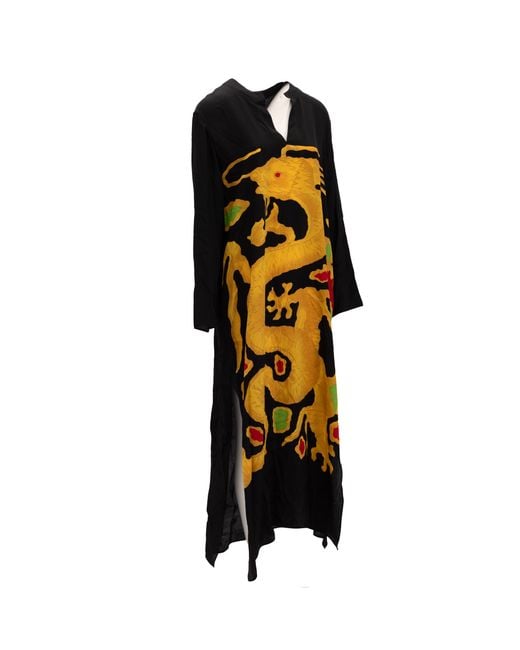 Valentino Garavani Black Dragon Embroidery Gown Dress