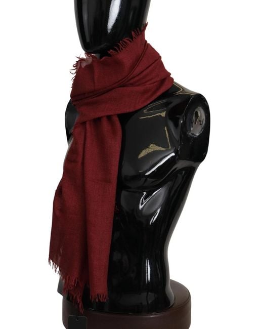 Dolce & Gabbana Red Dg Crown Cashmere Silk Shawl Fringe Wrap Scarf