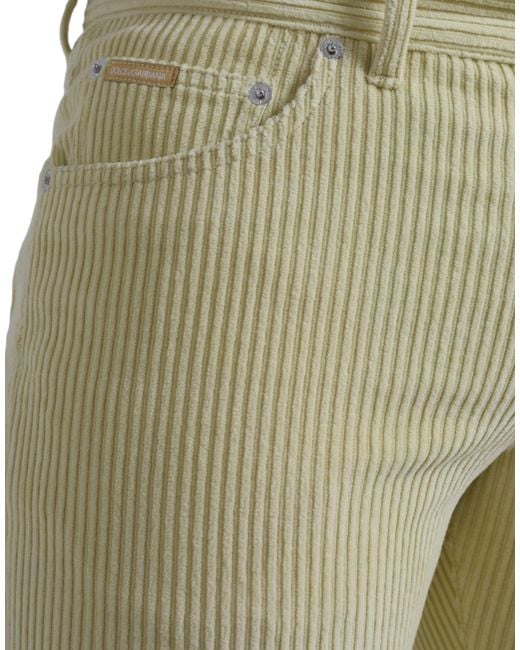 Dolce & Gabbana Natural Corduroy Logo Plaque Skinny Denim Jeans for men