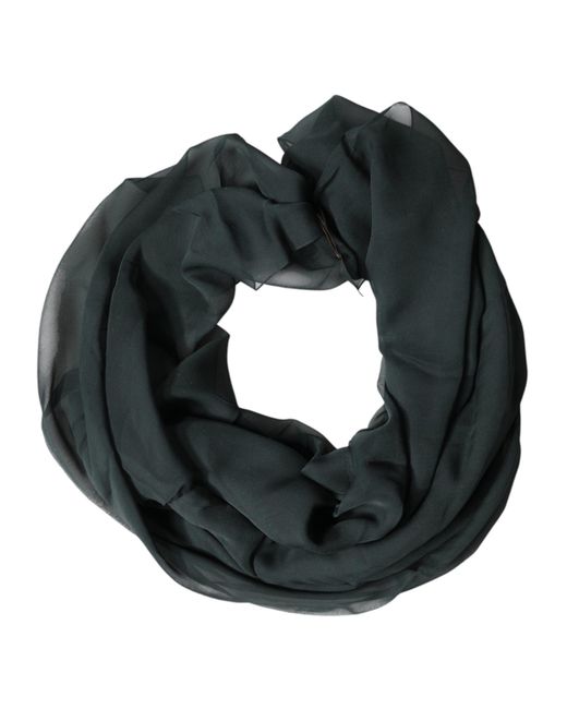 Dolce & Gabbana Green Silk Neck Wrap Foulard Scarf