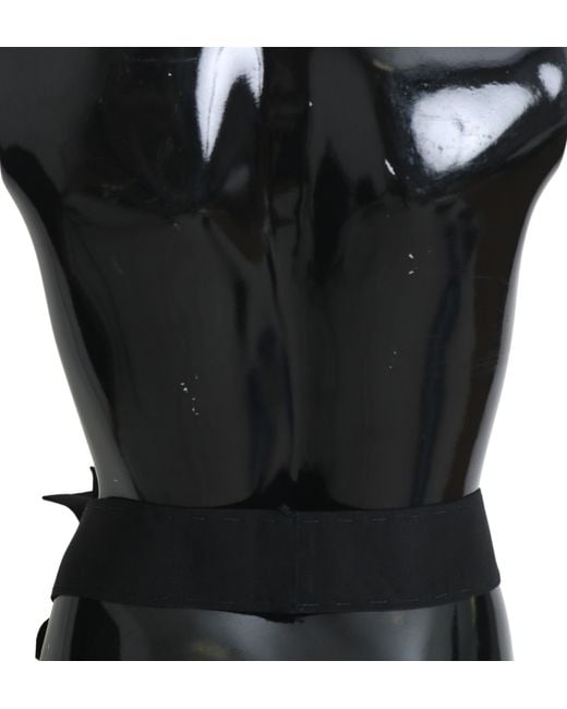 Dolce & Gabbana Black Crystal Brooch Wide Wai Satoria Belt Cotton Acetate