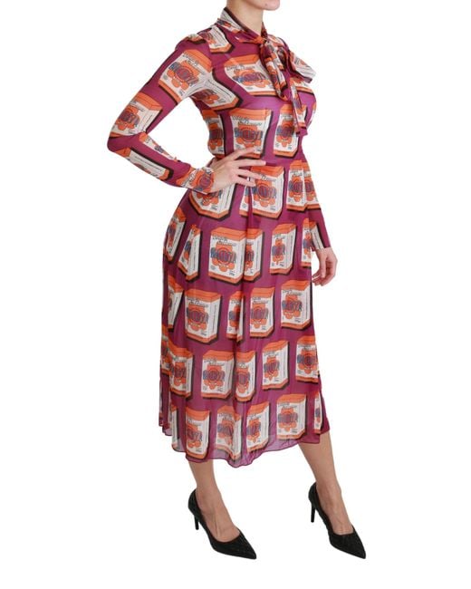 Dolce & Gabbana Red Silk Bellezza A-Line Gown Dress