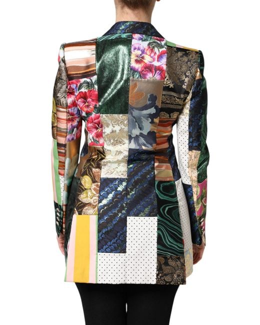 Dolce & Gabbana Black Floral Patchwork Jacquard Jacket