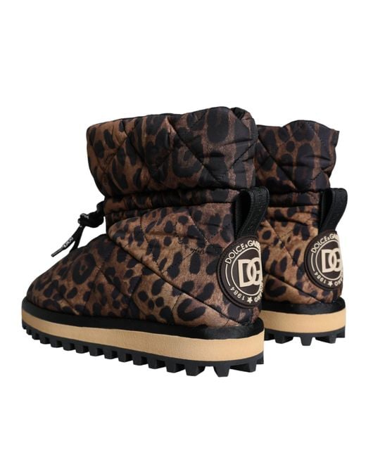 Dolce & Gabbana Black Leopard Ankle Boots Padded Shoes for men