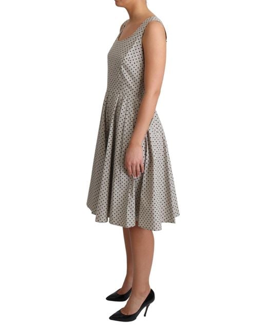 Dolce & Gabbana Black Polka Dotted Cotton A-Line Dress