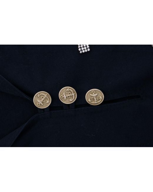 Dolce & Gabbana Black Crystal Mamma Sicily Jacket Cotton Clothing