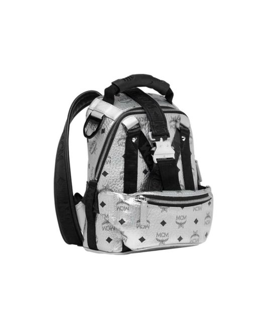 MCM 'Berlin Metallic Coated Canvas Mini Backpack in Black for Men | Lyst