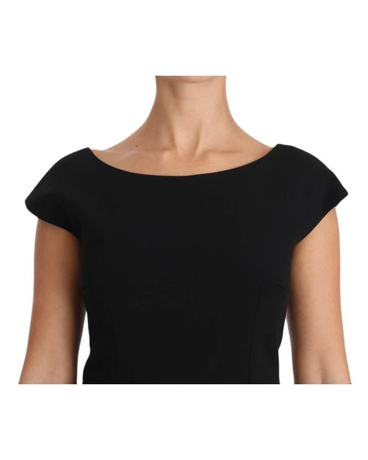 Dolce & Gabbana Black Stretch Fit Flare Gown Maxi