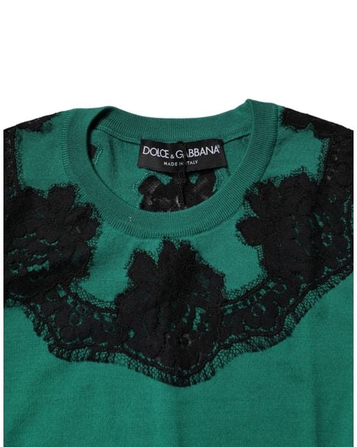 Dolce & Gabbana Green Round-Neck Knitwear