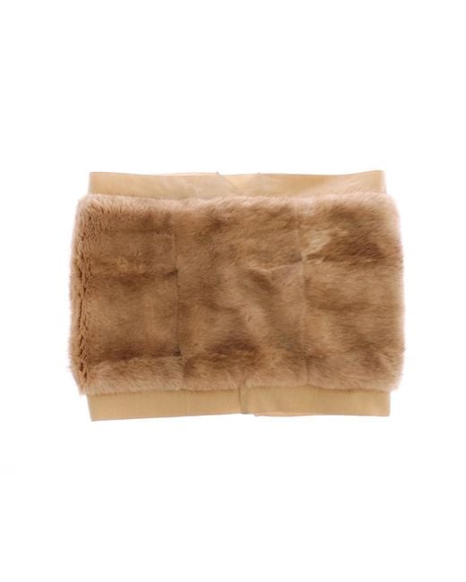 Dolce & Gabbana Brown Mink Fur Scarf Foulard Neck Wrap