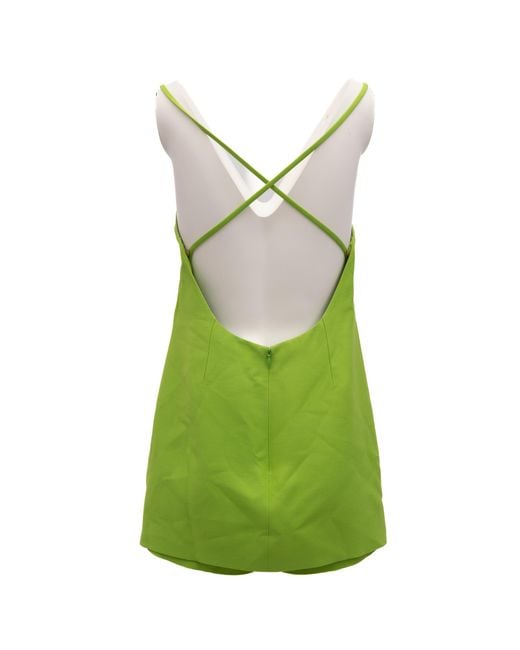 Valentino Garavani Green Neon Open Back Dress