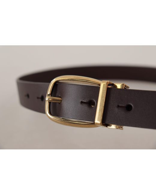 Dolce & Gabbana Black Elegant Dark Leather Belt for men