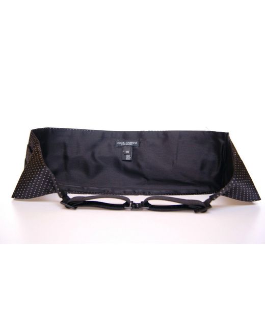 Dolce & Gabbana Black Elegant Silk Cummerbund With Polka Dots for men