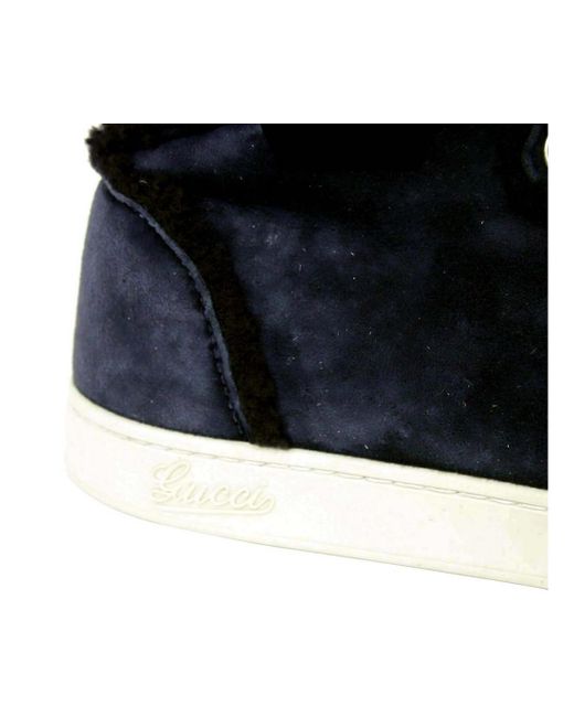 Gucci Blue Shearling High-Top Sneaker for men