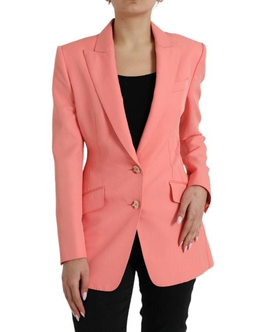 Dolce & Gabbana Pink Chic Peak Lapel Blazer