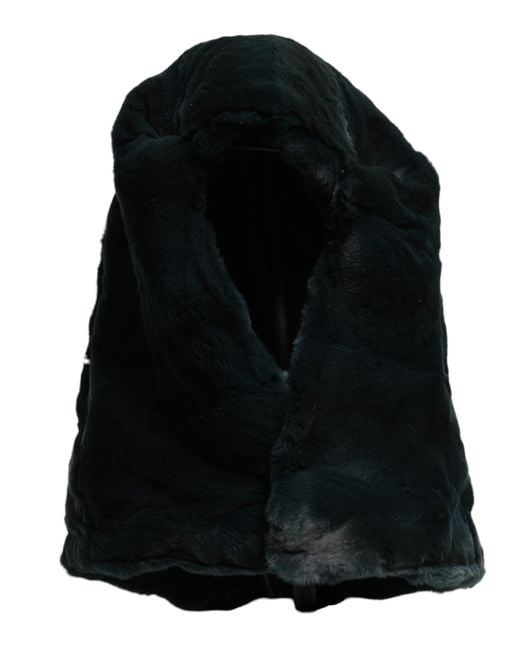 Dolce & Gabbana Black Weasel Fur Beanie Hat