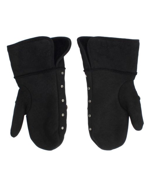 Dolce & Gabbana Black Wool Shearling Studded Gloves for men