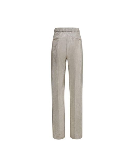 Forte_forte Gray Silver Polyester Casual Pants