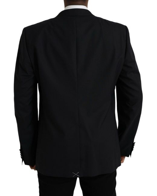 Dolce & Gabbana Black Martini Single Breasted Coat Blazer for men