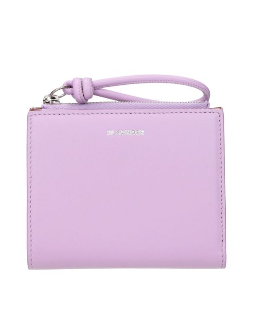 Jil Sander Purple Leather Wallet