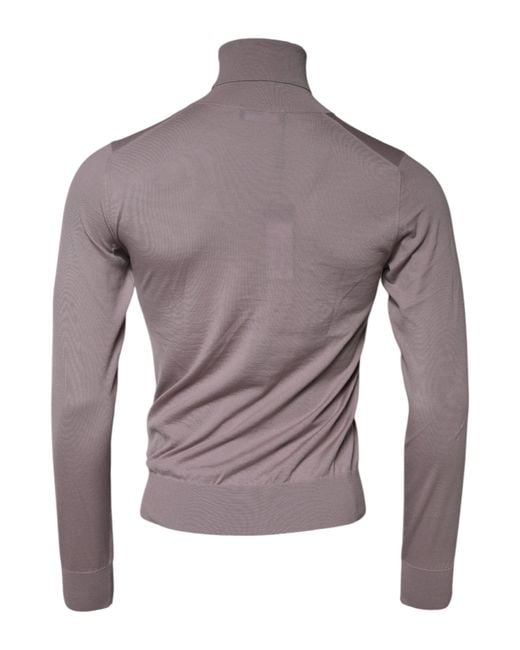 Dolce & Gabbana Purple Cashmere Knitted Pullover Sweater for men