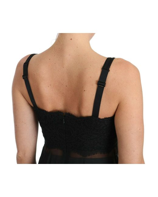 Dolce & Gabbana Black Silk Lace Dress Chemise Lingerie