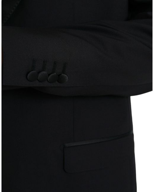 Dolce & Gabbana Black Martini Single Breasted Coat Blazer for men