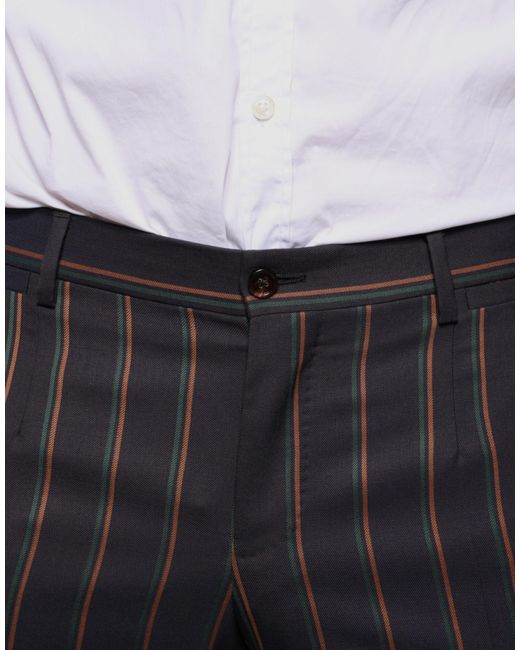 Dolce & Gabbana Blue Stripes Skinny Dress Pants for men