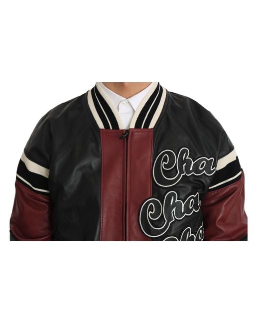 Dolce & Gabbana Black Leather Club Lounge Jacket for men
