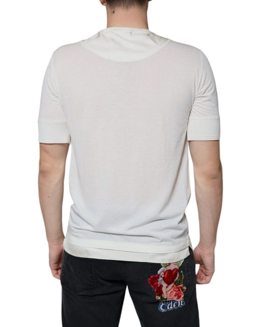 Dolce & Gabbana White Cotton Short Sleeves T-Shirt for men