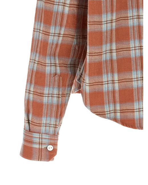 Second/Layer Brown Cotton Blouse for men