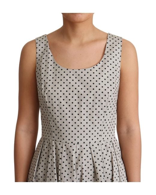Dolce & Gabbana Black Polka Dotted Cotton A-Line Dress