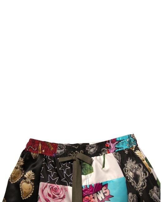 Dolce & Gabbana Black Patchwork Shorts Style for men