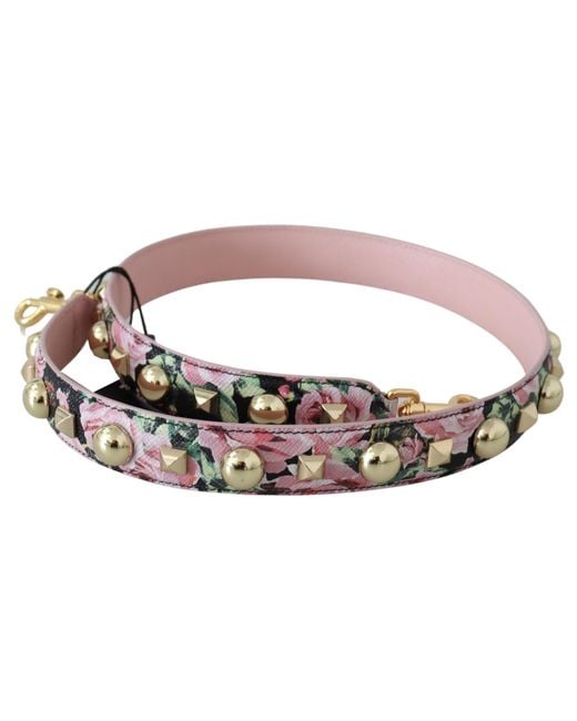 Dolce & Gabbana Black Floral Studs Bag Accessory Shoulder Strap