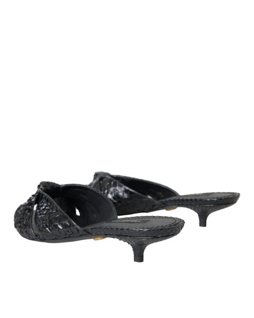 Dolce & Gabbana Black Heeled Mules